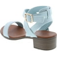 thumbnail image 3 of Top Moda Vision-75 Women's Ankle Wrap Adjustable Buckle Stacked Chunky Heel Sandal, 3 of 7