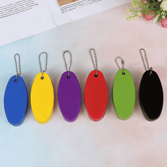 6 Packs Foam Floating Keychains for Boat Keys – Bright Color Oval Float Keychain Rings for Boating, Surfing, Fishing, Sailing & Outdoor Sports