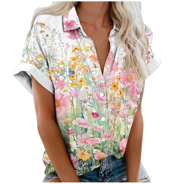 Mujeres Pantalones Cortos Impresos Blusas de Manga Corta Y Top Regular, Vestido de Moda de Verano Casual para Mujeres