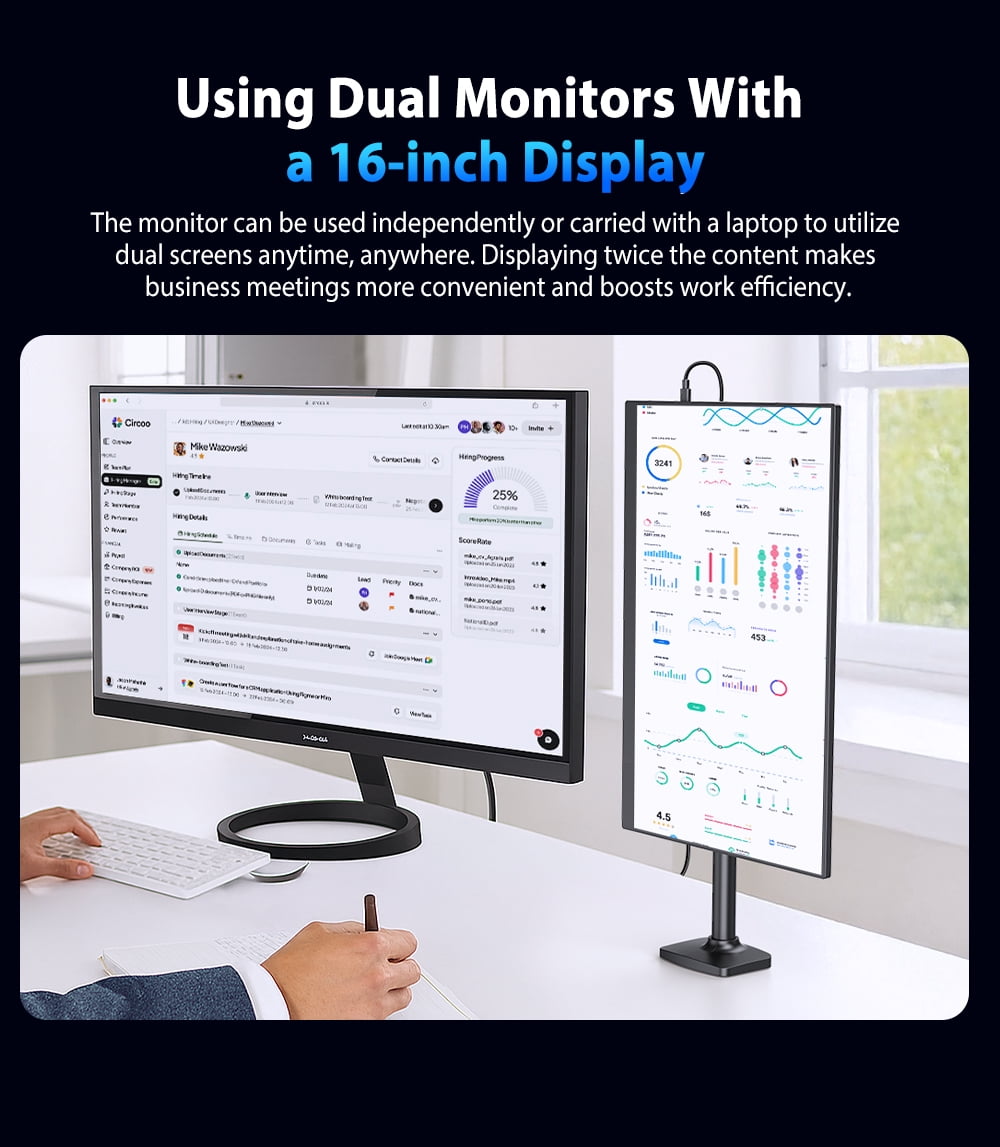 UPERFECT 4K Draagbare Monitor – 16 Inch, 1200 Nits, Mat, VESA, Aluminium – Helderste Scherm Voor Buiten & Gaming!