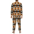 thumbnail image 2 of Halloween Costumes Mens Pajamas Set, halloween elements Pattern Halloween Pajamas Button Down Long Sleeve Loungewear Halloween Sleepwear Pjs sets for Men, 2 of 7