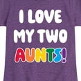 thumbnail image 3 of Instant Message - I Love My Two Aunts - Girls Fitted Short Sleeve Tee, 3 of 6
