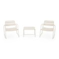 thumbnail image 3 of FFZ CONRAD Chat Set with Open Slat Design and Iron Frame, Matte White, 3 of 9