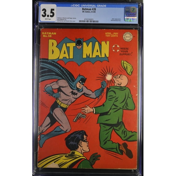 Batman #28 CGC VG- 3.5 White Pages Joker Story Robin Appearance! Comic Book