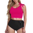 thumbnail image 2 of High Waisted Two Piece Bikini - Women Tummy Control Swimsuits Bathing Suit Modest Swimwear 2026 Hot Pink M, 2 of 5