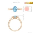 thumbnail image 4 of ANGARA Natural Tapered Shank 1 ct Aquamarine Ring with Diamond Accents in 14K Rose Gold for Women (Size-8x6mm) | March Birthstone, Anniversary, Jewelry Gift for Women | Natural Aquamarine Ring, 4 of 9