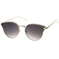 thumbnail image 3 of zeroUV Female Women's Metal Frame Arrow Temples Colored Mirror Flat Lens Cat Eye Sunglasses 58mm (Silver / Lavender Mirror) - 58mm, 3 of 5