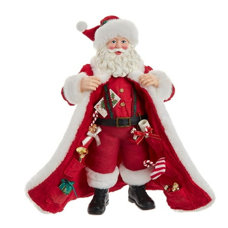 Kurt Adler 10.5-Inch Fabriché Santa with Gifts in Pocket.