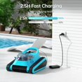 FHWMLH Cordless Pool Vacuum Robot 180W Suction, 150 Mins Runtime