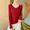 thumbnail image 2 of yillto Lightweight Sweaters for Womens Soft Knit Long Sleeve V Neck Sweater Fall Slim Fashion Outfits, 2 of 7