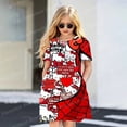 thumbnail image 4 of Hello Kitty Robe d'Été Rose et Blanche - Motif Dessin Animé Robe de Soirée à Manches Courtes - Robe Décontractée Enfant/adulte, 4 of 6