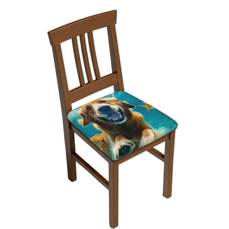

Sigee Dog Underwater Adventure for Square Chair Cushion Covers for Furniture Protector Couch Cushion Slipcovers-Four Pieces