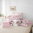 thumbnail image 6 of Manfei Girly Pink Floral Twin Bedding Sets 7-Piece for Kids, Rustic Plant Botanical Bedding Comforter Set, Kawaii Butterfly Reversible Sheet Sets, Microfiber Bedroom Decor, 6 of 8