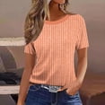 thumbnail image 2 of cocolona Womens Summer Tops Crew Neck Short Sleeve Striped Print T-shirts Dressy Casual Blouses Basic Pullover Tees, 2 of 4