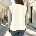thumbnail image 6 of Feancey Womens Sleeveless Cardigans Lightweight V Neck Open Front Cardigan Vest Curved Hem Solid Color Waistcoat Dressy Casual Layering Vests for Daily Office Wear Beige L, 6 of 6