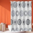 thumbnail image 1 of Waterproof Shower Curtain | EVA Material | White Printed No-Punch Partition Liner | Grommet Header | Includes Hooks | Easy Installation | 180x90cm | Multipurpose Room Divider | Fade Resistant, 1 of 7