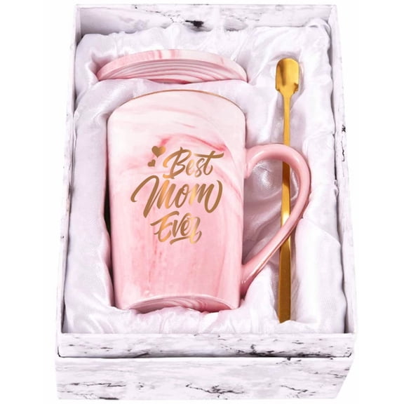 Gifts for Mom - Best Mom Ever Coffee Mug, Mothers Day Gifts, Christmas Gifts, Birthday Gifts, Mug Gifts for Mom, RollyDanCT Pink 14 fl oz Coffee Mugs Ceramic Mug Tea Cup