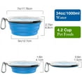 thumbnail image 2 of Pawaboo Collapsible Dog Bowls 2 Pack, Silicone Feeding Watering Bowls with Lids & Carabiners for Dogs Cats, Portable Water Feeder Food Bowl for Walking Traveling Home Use, 1000ml, Blue + Green, 2 of 9