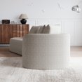 thumbnail image 2 of Modern Upholstered Oversized Sectional Sofa, 112-Inch Chenille 4-Seater Extra Deep & Wide Seat Curved Cloud Couch with 4 Throw Pillows, Free Combination Sofa Couch for Living Room,Bedroom (Khaki), 2 of 11