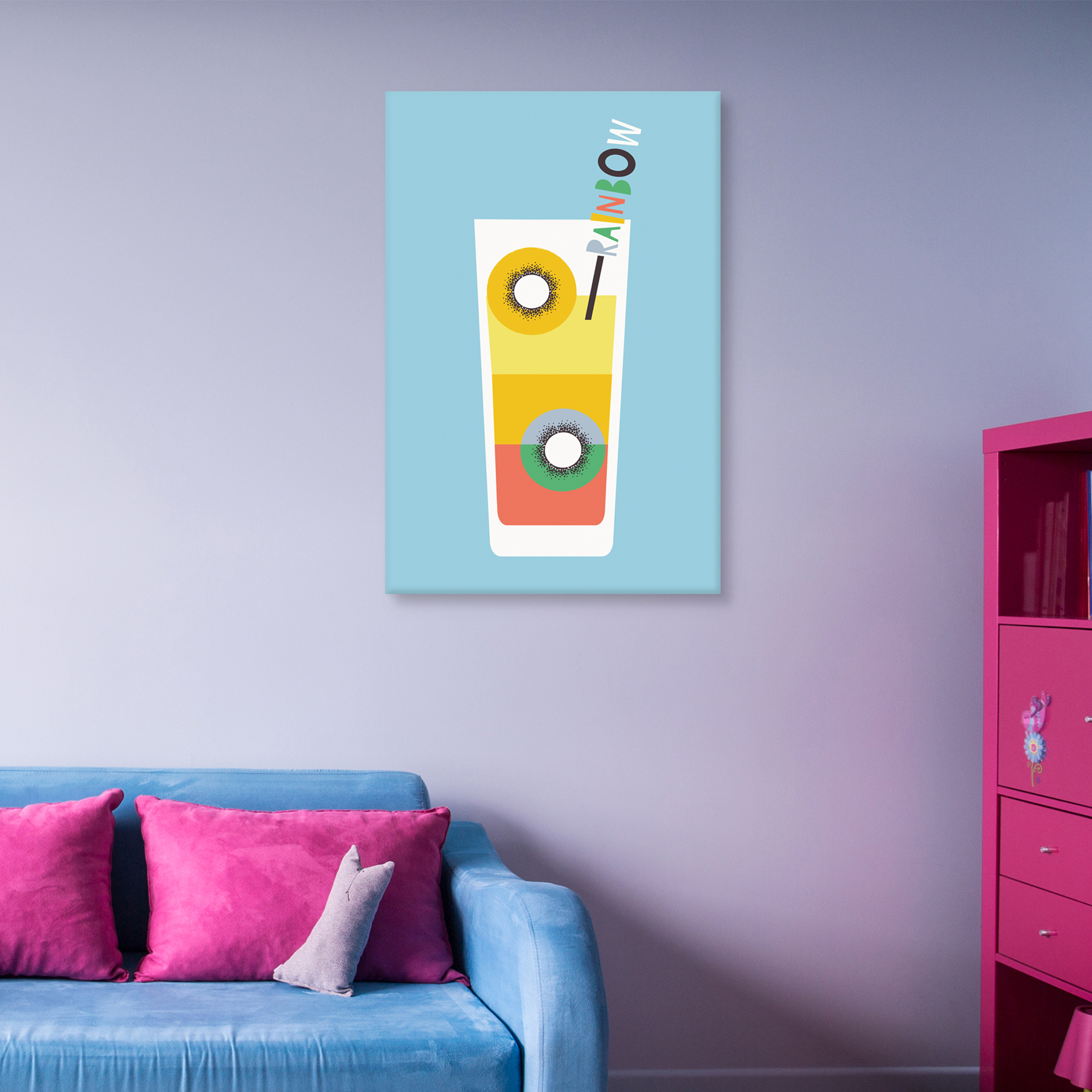 Stylish Cocktail Rainbow by Sophie Ledesma Canvas Art Print