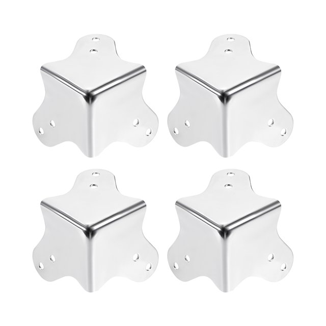 Unique Bargains Metal Box Corner Protectors Wooden Box Edge Guard Protector 60 x 60 x 60mm 4 pcs