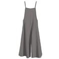 thumbnail image 1 of Mujeres Casual Suelto Largo Babero Pantalones Ancho Pierna Monos Baggy Algodón Mamelucos Monos con Bolsillos PZZ, 1 of 5
