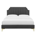 thumbnail image 6 of Modway Sienna Performance Velvet Full Platform Bed in Charcoal, 6 of 10