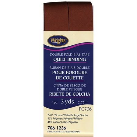 UPC: 0070659724473 | Wrights Double Fold Quilt Binding .875 x3yd-bark