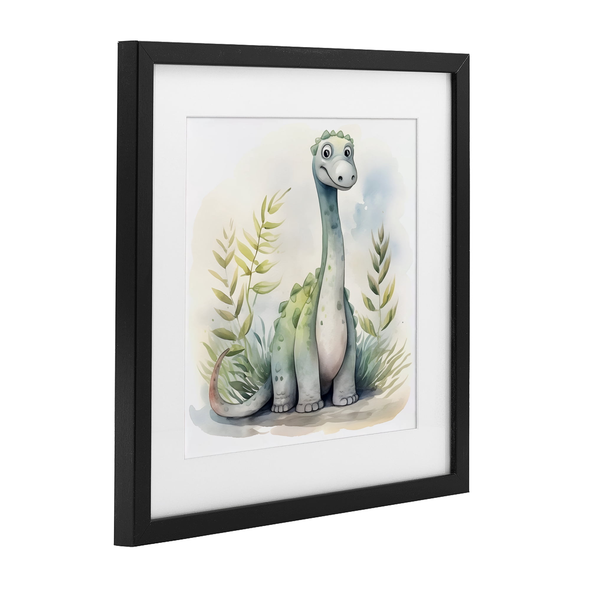 Stupell Industries Crafty Critters Dino Black Framed Print Under Glass, design by Steve Hunziker