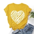 thumbnail image 1 of Meichang T-Shirts de la Saint-Valentin pour Femmes avec Imprimé Cœur, Manches Courtes, Coupe Ample, Col Rond, Hauts de Printemps Décontractés, T-Shirts de Vacances, 1 of 3
