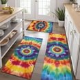 thumbnail image 2 of Colorful Rainbow Tie Dye Spiral Pattern Kitchen Rugs Sets Of 3,Kitchen Runner Rugs Non Skid Washable,Decorative Kitchen Floor Mats for Kitchen,Sink,Laundry,17"x30"+ 17"x47" + 17"x59", 2 of 6