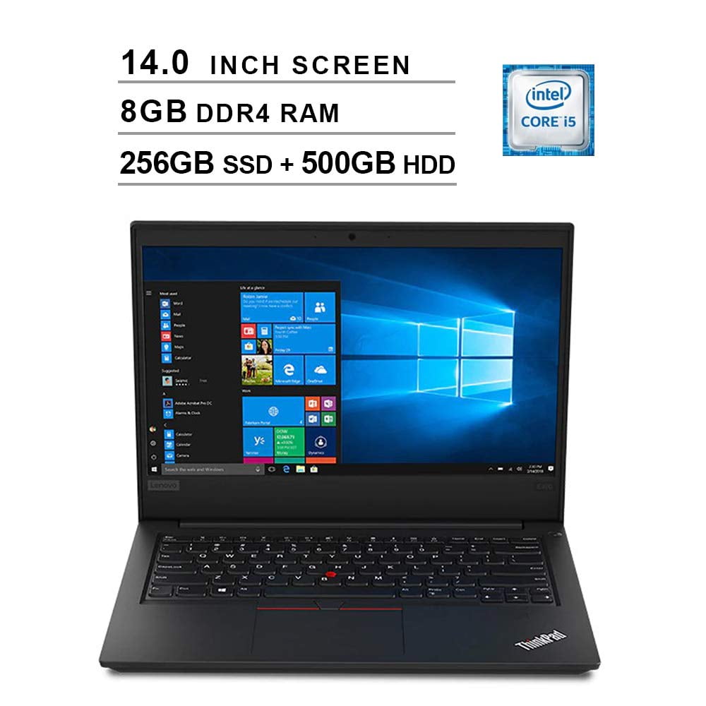 Lenovo 2020 ThinkPad E490 14 Inch FHD 1080p Laptop (Intel 4-Core i5-8265U up to 3.9 GHz, 8GB RAM ...
