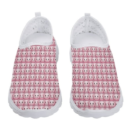 Lovely Cartoon Pig Print Pink Lightweight Breathable Mesh Shoes Loafers Slip On Casual Shoes Flats Shoes Zapatos