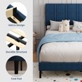 thumbnail image 3 of 4 EVER WINNER Twin Size Bed Frame, Upholstered Platform Bed Frame with Headboard, Blue Twin Bed Frame, No Box Spring Needed, Blue, 3 of 7