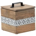 thumbnail image 3 of Foreside Home & Garden Antique White Wood Jewelry Trinket Storage Box with Handle, 3 of 7