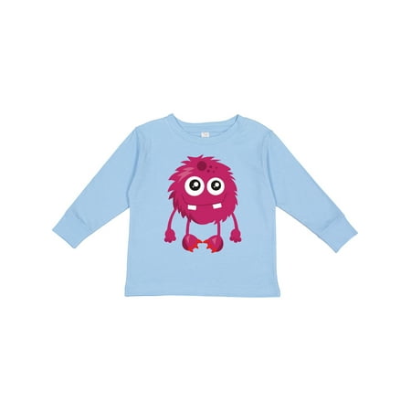 

Inktastic Furry Monster Cute Monster Pink Monster Silly Gift Toddler Boy or Toddler Girl Long Sleeve T-Shirt