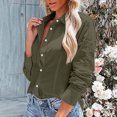 thumbnail image 4 of XuJwPNcy Womens Cotton Linen Button down Shirt Fall Casual Long Sleeve Solid Shirts Business Work Tops with Pockets, 4 of 7