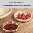 thumbnail image 3 of [] Bamboo Sieve Baskets 5 Pack Bamboo Basket Tray Wicker Bread Basket Natural Handmade Woven Fruit Basket U Shape Holder Flat Shallow Vegetables Serving Basket, 3 of 6
