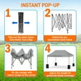 thumbnail image 5 of SereneLife 10x15 ft. Pop Commercial Instant Shelter-Waterproof Polyester Tent W/ Sand Bag, (Gray), 5 of 8