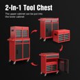 thumbnail image 3 of Sturdy Rolling Tool Cabinet with Detachable Top Box and Locks for Garage Storage, Red Metal 5-Drawer Workshop Organizer, 3 of 9