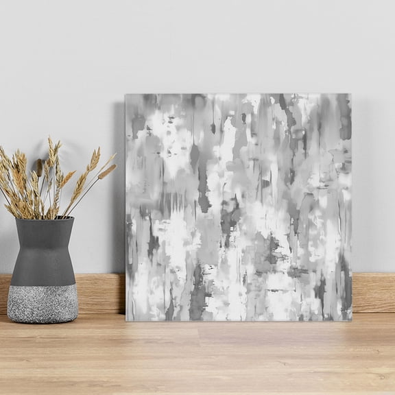 Grey Abstract Wall Art Painting on Canvas, Modern Oil Painted Art Contemporary Canvas Art Home Prints Wall Art Framed Modern Artwork for Living Room Bedroom Wall Decor 20x20in
