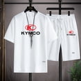 thumbnail image 5 of El último conjunto de camiseta y pantalones cortos KYMCO, conjunto de ropa deportiva de skate informal y de moda con cuello redondo y manga corta para hombre, 5 of 5
