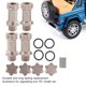 thumbnail image 3 of Adaptador de extensión de cubo hexagonal de aluminio de 4 piezas de 17 mm para coche modelo RC con relación 1:8 (color titanio), 3 of 8