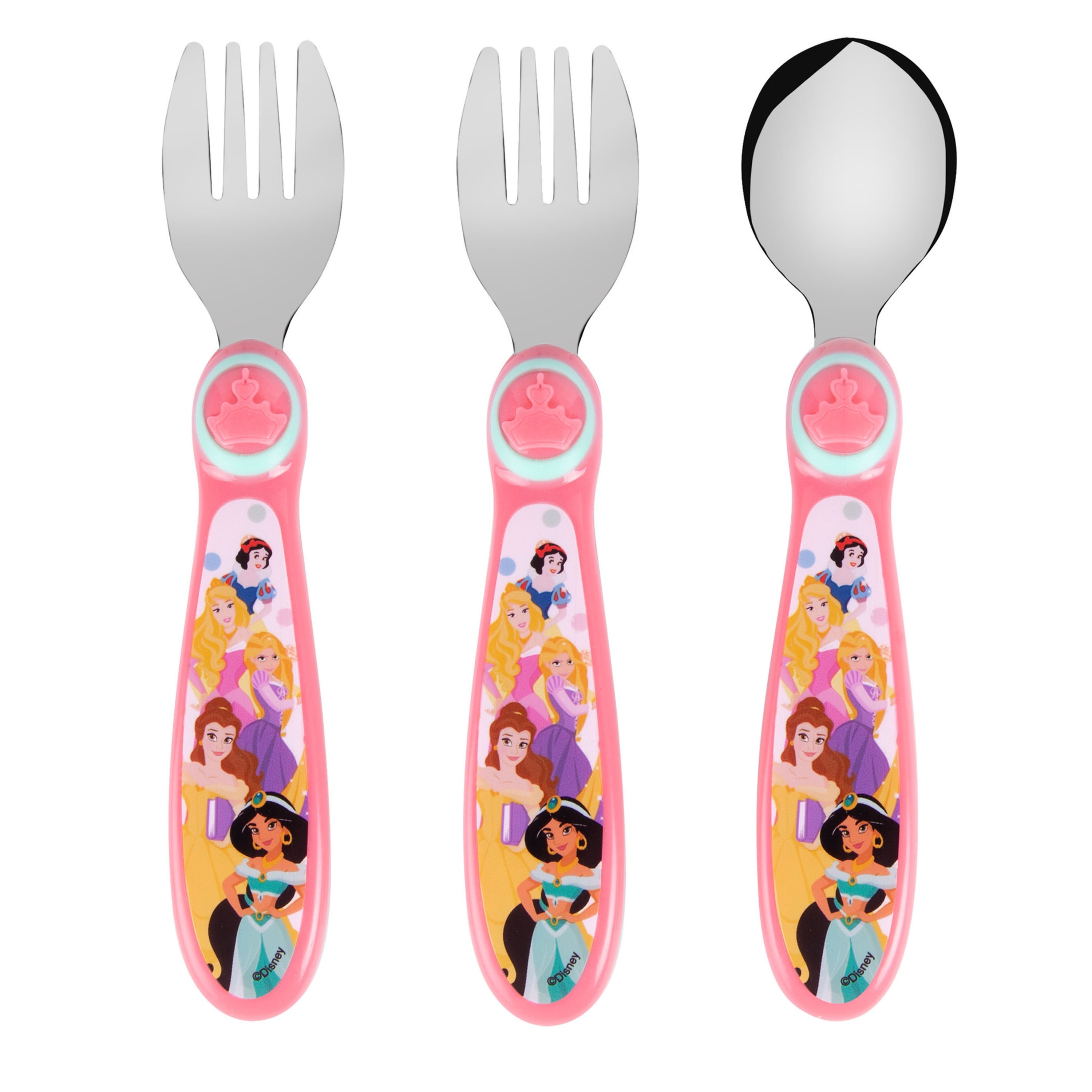 Disney Store DISNEY PRINCESS Meal Time Magic Authentic Spoon Fork Set Child 3+ 