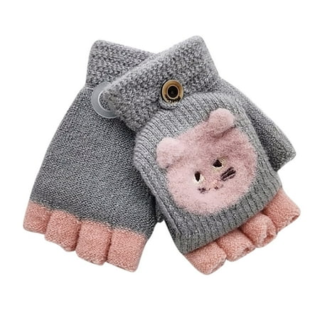 

Toddler Baby Winter Warm Knitted Convertible Flip Top Fingerless Mittens Gloves Neutral Baby Items Baby Boy Cap