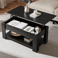 thumbnail image 2 of Yaheetech 39in Lift Top Coffee Table with Hidden Compartment and Open Shelf, Black, 2 of 10