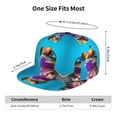 Adjustable Baseball Cap, Lizard With Sunglasses Colorful Flat Bill
