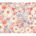 thumbnail image 4 of Challis Rayon Printed Astoria, Floral Fabric, Dress Fabric, Sewing (BLUE/ORCHID/PEACH, ByYard), 4 of 4