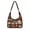 Beige Patchwork Santa Snowman Poinsettia, variant on Green Jolly Reindeer Quilted Hobo Bag for Women Cute Tote Shoulder Purse with Matching Charm, Front Pocket, Fits 13" Laptop, for Holiday Party, Winter Travel, Gift for Wife