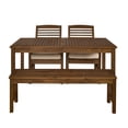 thumbnail image 6 of Walker Edison Solid Wood 4-Piece Outdoor Patio Dining Set, Dark Brown, 6 of 10
